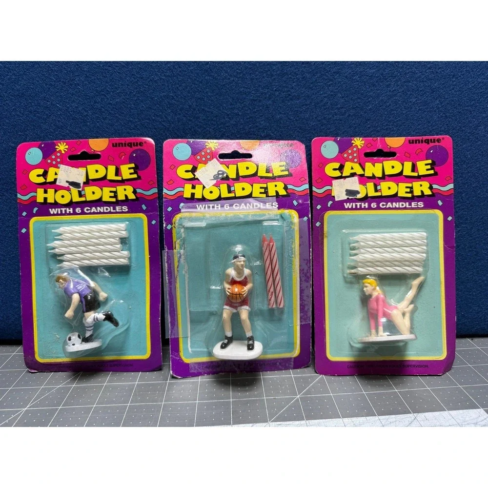 Wilton Cake Topper Lot Athletic Clowns Fisherman Bride Groom